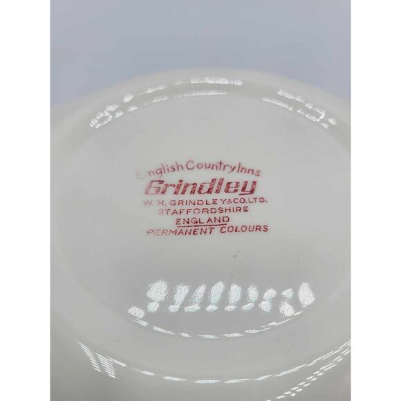 Vintage Grindley Staffordshire Set of 5 Soup Bowls 9" English Country Red - Picture 8 of 10